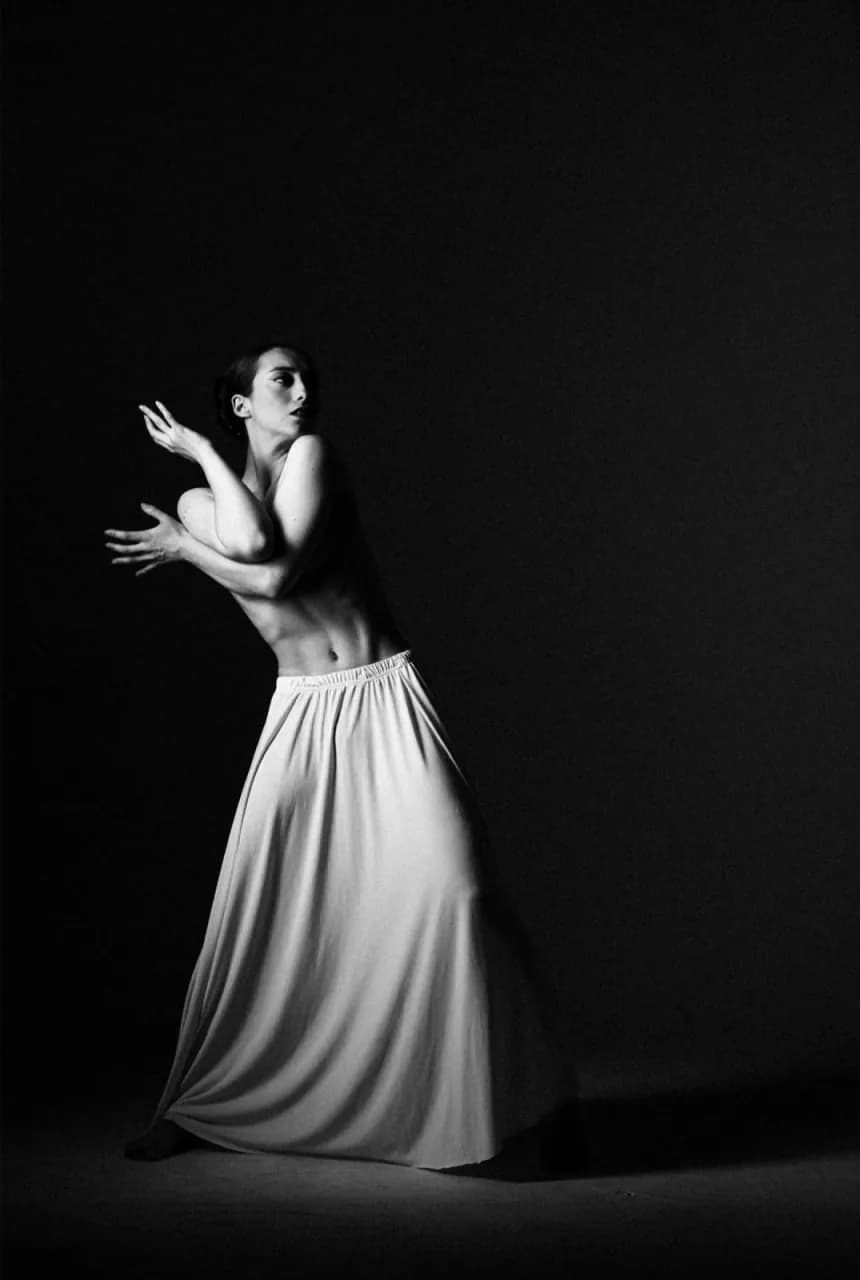 Studio portrait of Emmy Lebrun photographed by The Thief of Time in New York
